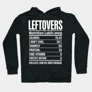 Leftovers Nutrition Facts Thanksgiving Leftover Recipes Hoodie